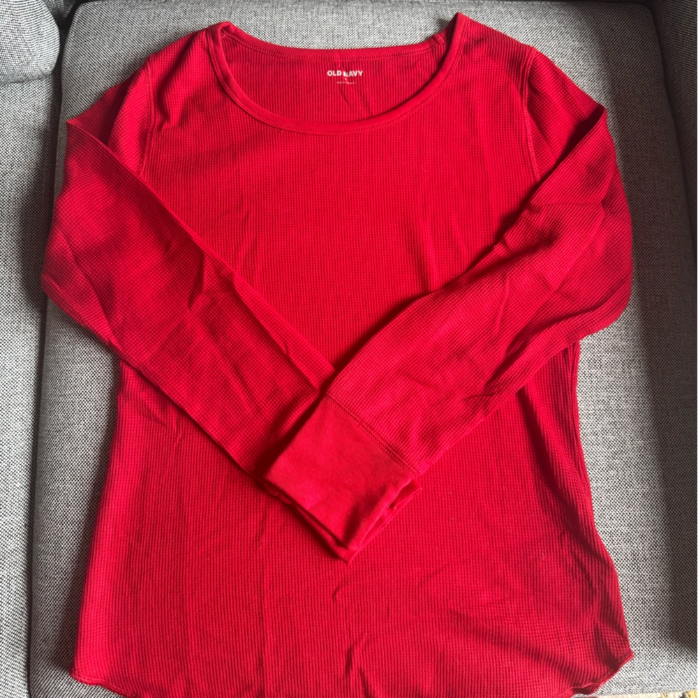 Old Navy Women's Red Long Sleeve Thermal Top